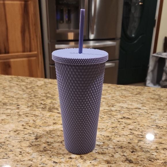 Matte Lilac Studded Tumbler with Straw - Picture 2 of 6